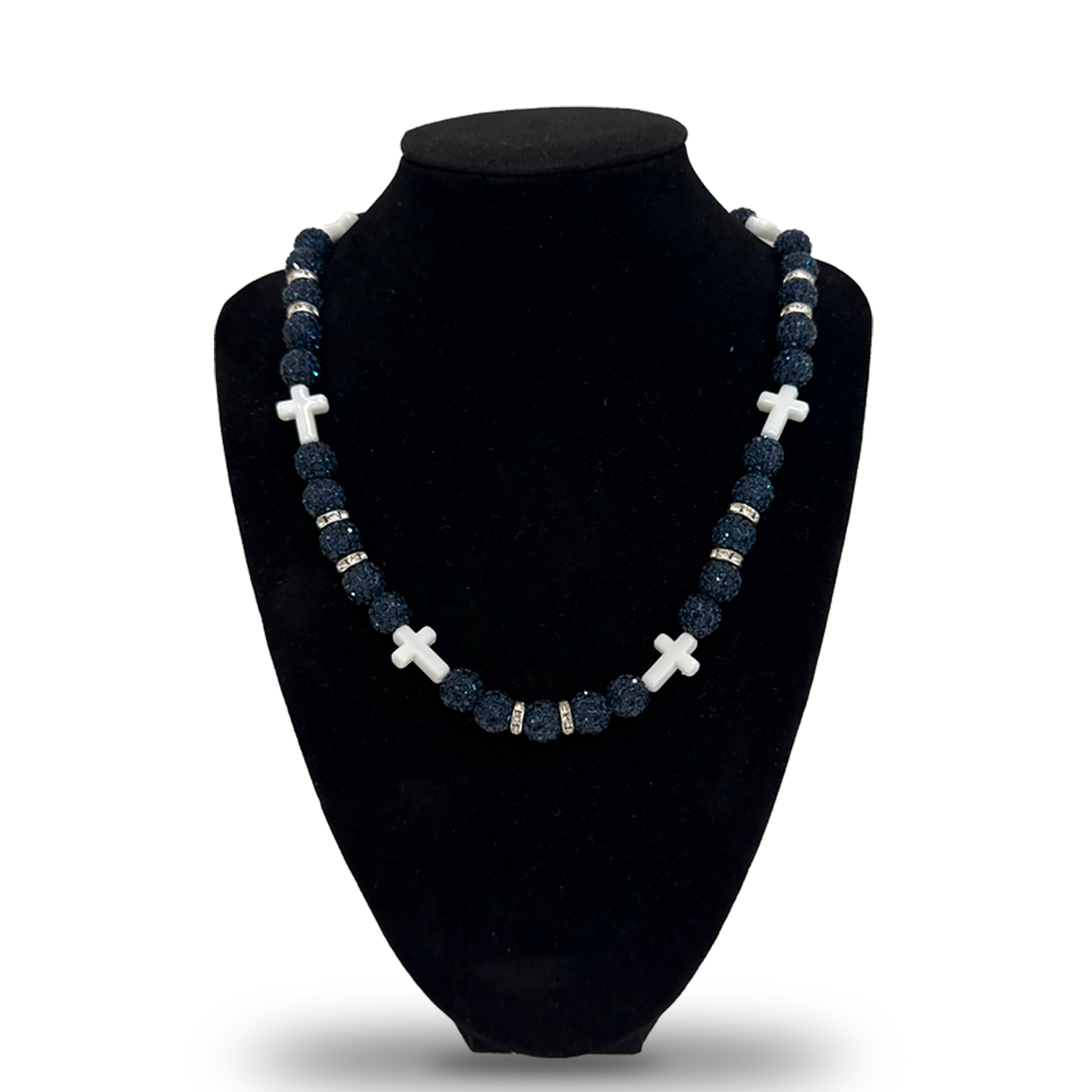 Baseball Necklace Double Yankees Cross