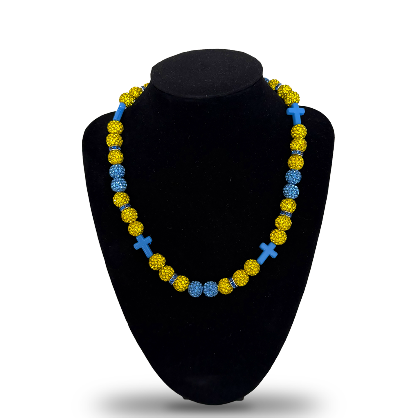 Baseball Necklace Double UCLA Cross